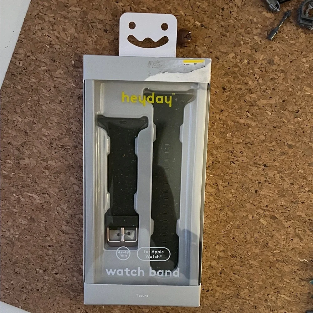 Heyday Apple Watch Band 42-49mm Olive Speckle Recycled Silicone Rose Gold Buckle
